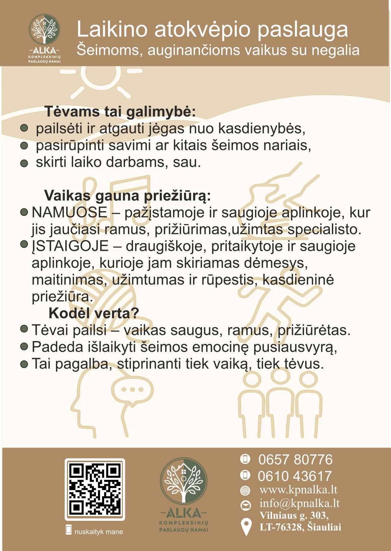 Laikino atokvėpio paslauga Šiaulių mieste